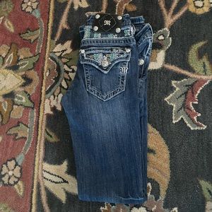 Miss Me Bootcut Jeans Bedazzled pockets Size 26 Leg 32